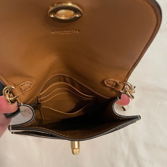 Coach Cream and Gold Mini Bag with Floral Design - Picture 7 of 8